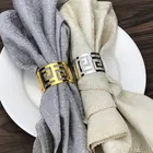 6 шт., новинка, металлическая открытая резная Пряжка для салфеток