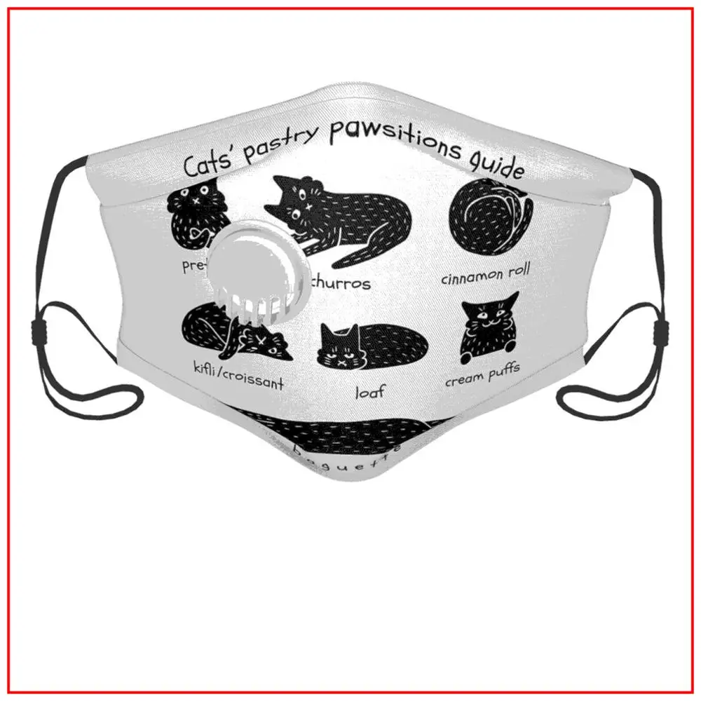 

CATS' PASTRY POSITIONS GUIDE Kids Men Women Face Mask face mask designer Fishing Breathing Designs Mask with Filters Reusable