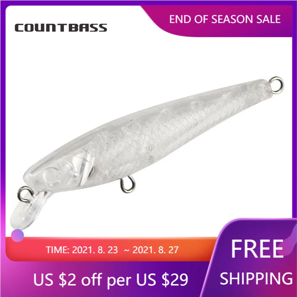 10 шт. пустая жесткая приманка обратного отсчета 60 мм неокрашенные рыболовные