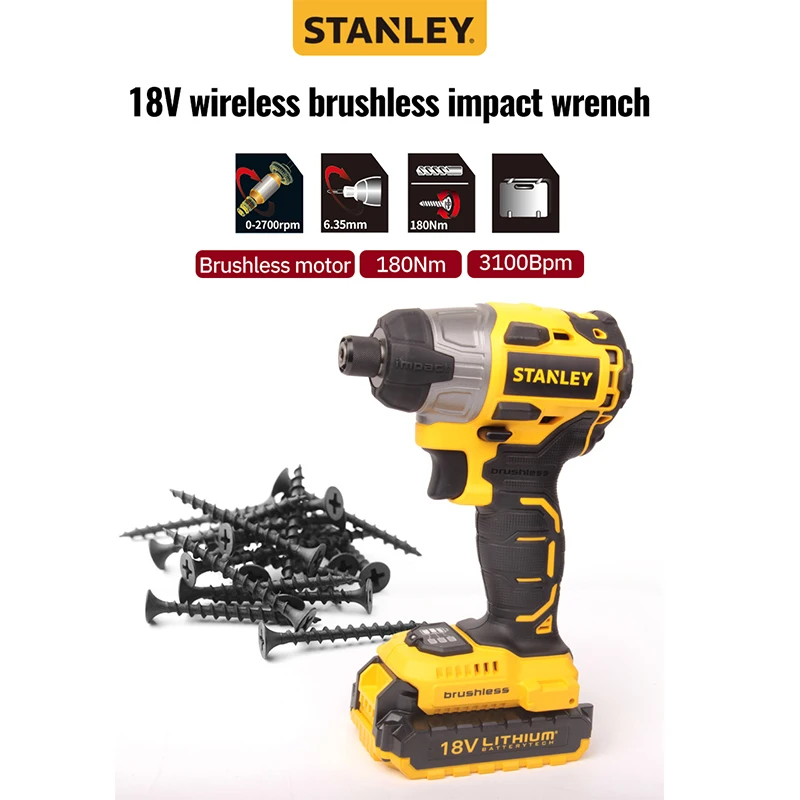 Гайковерт STANLEY ударный 18 в 2000 мА · ч литий-ионный аккумулятор | Инструменты