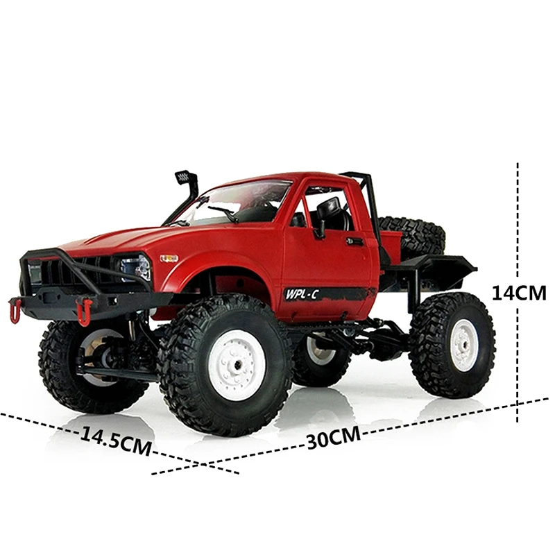 

WPL C14 1:16 Scale 2.4G 2CH 4WD Mini Off-road RC Semi-truck RTR Kids Climb Truck