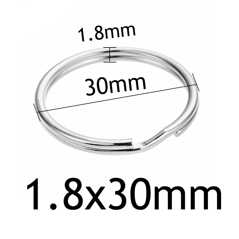 arc 1.8x30mm 10 шт./лот Нержавеющая сталь Отверстие Ключ Брелок для ключей 20/23/25/28/30/32/35 мм Для женщин Сталь круглый Разделение милый брелок подарки для Для мужчин - Цвет: arc 1.8x30mm
