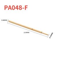 100pcspack gold plated spring test probe pa048 f needle tube outer diameter 0 48mm total length 12mm pcb test needle