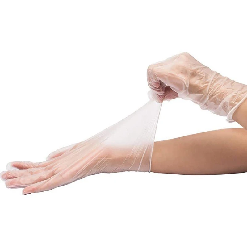 300 шт одноразовые перчатки без порошка пищевые защитные прозрачные виниловые