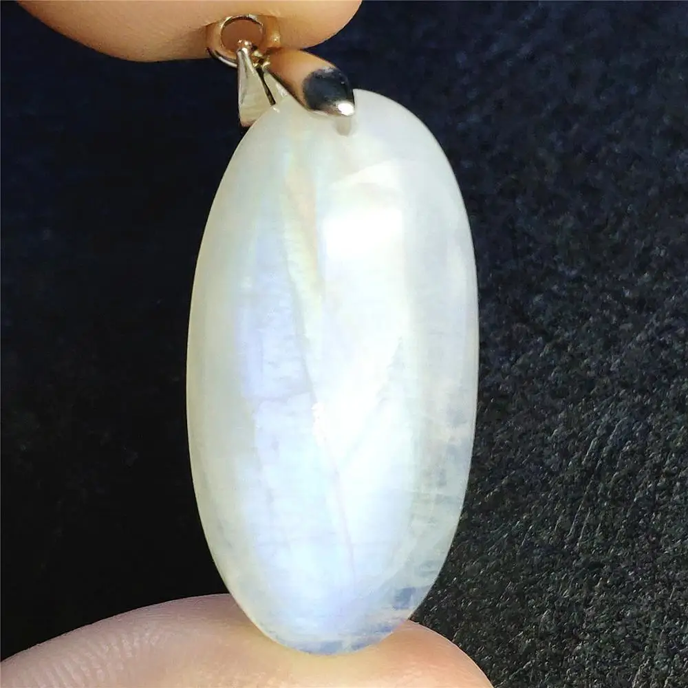 Высокое качество синий свет натуральный лунный камень 30x15 мм драгоценный женский