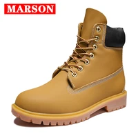 new men shoes classic casual men boots winter breathable comfortable lace up ankle anti puncture boots yellow tooling boots men