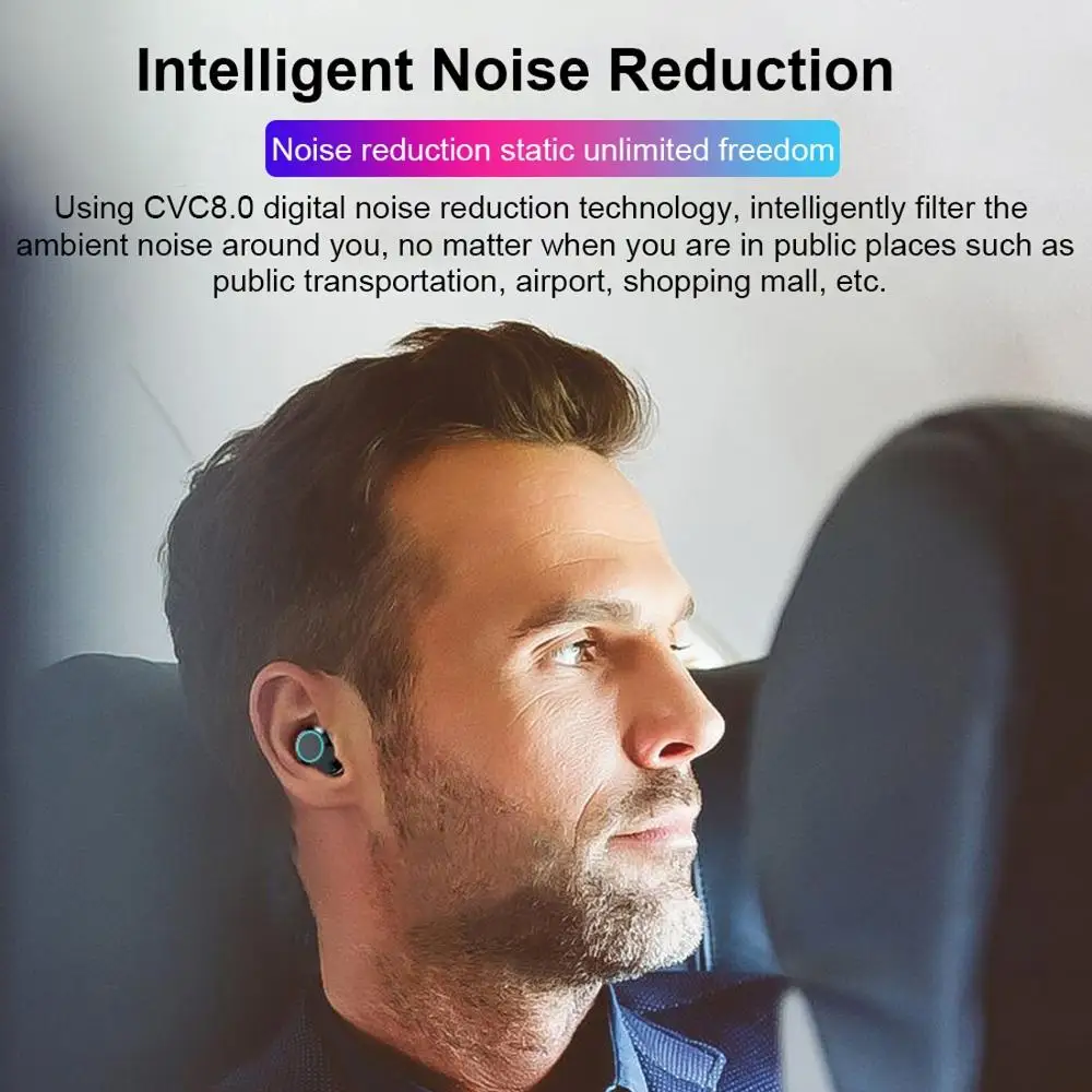 Bluetooth Earphones True Wireless LED Display 5.0 TWS in-Ear Earbuds IPX5 Waterproof Mini Headset 3D Stereo Sound Sport Earpiece |