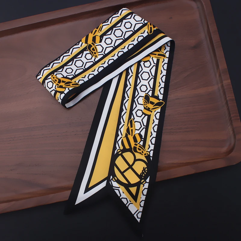 Бесплатная доставка маленький шарф с шестигранным принтом 95 см * 5 женский