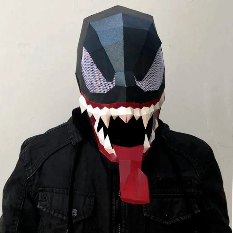 

3D paper mask Model venom Halloween Diy helmet papercraft Puzzles Eductional DIY toys birthday gift for men Children cosplay