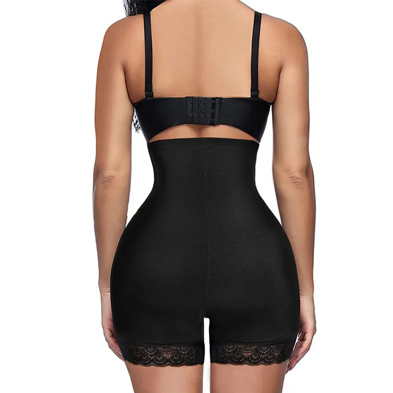 

Women's Black Beige Three-breasted Plastic Shorts Hip-up Waist Lace Edge Party Work Wedding Multifunctional Sweat Tights