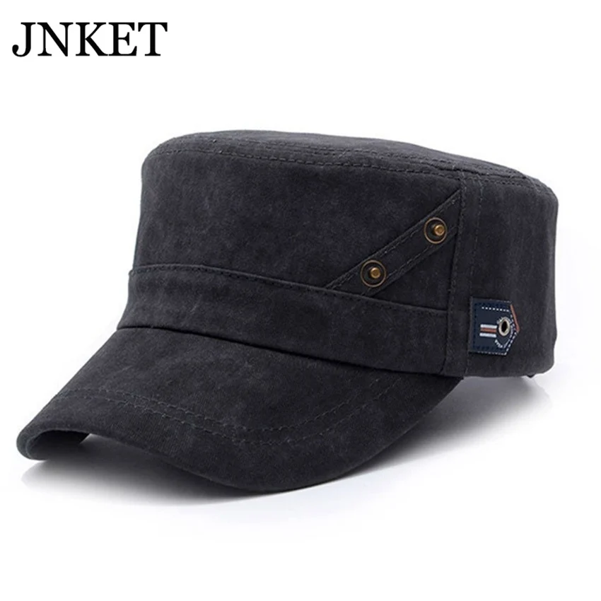 

Модная мужская и женская плоская шапка JNKET винтажная мытая Повседневная шапка армейская шапка из чистого хлопка регулируемая шапка