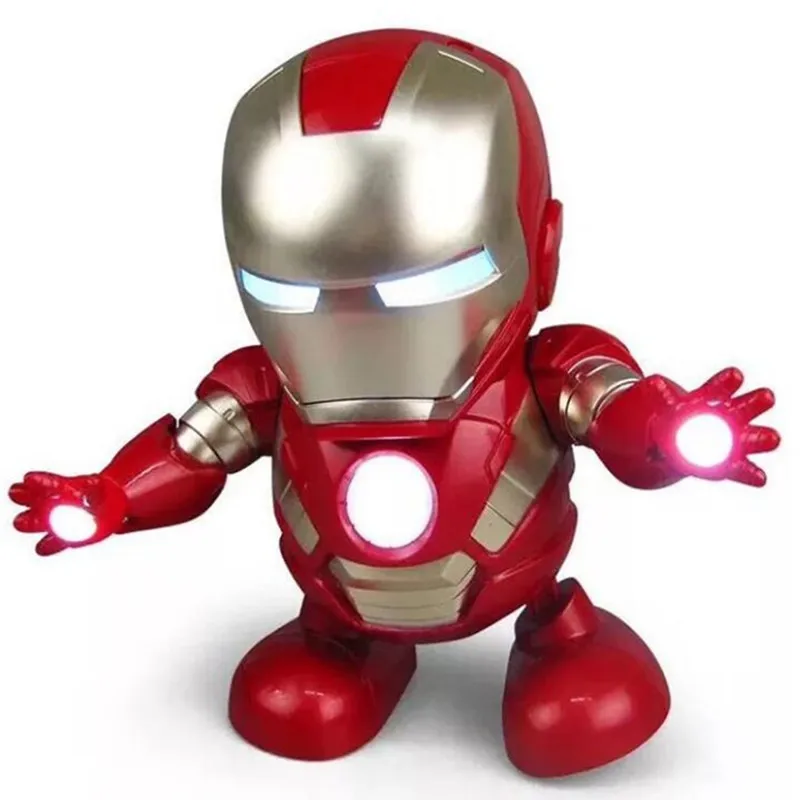Avengers Dance Iron Man Action Figure LED Flashlight with Sound Hero Electronic Toy Children Birthday Gift | Игрушки и хобби