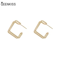 qeenkiss eg7588 fine jewelry wholesale trendy woman birthday wedding gift hollow square 925 sterling silver needle stud earrings