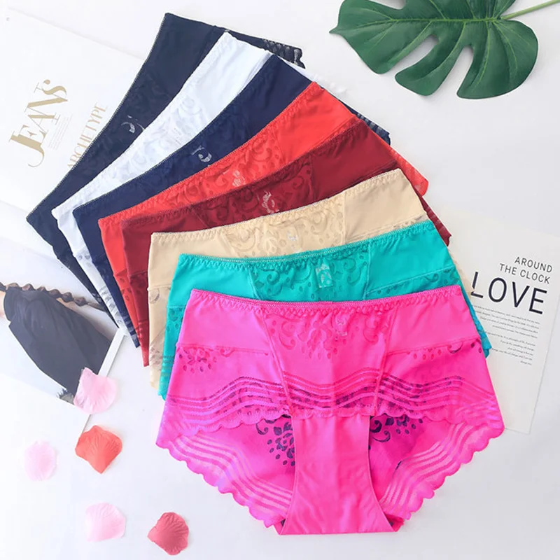 La MaxPa Высокая Талия Кружева Плюс Размер трусики женские прозрачный Блестящий