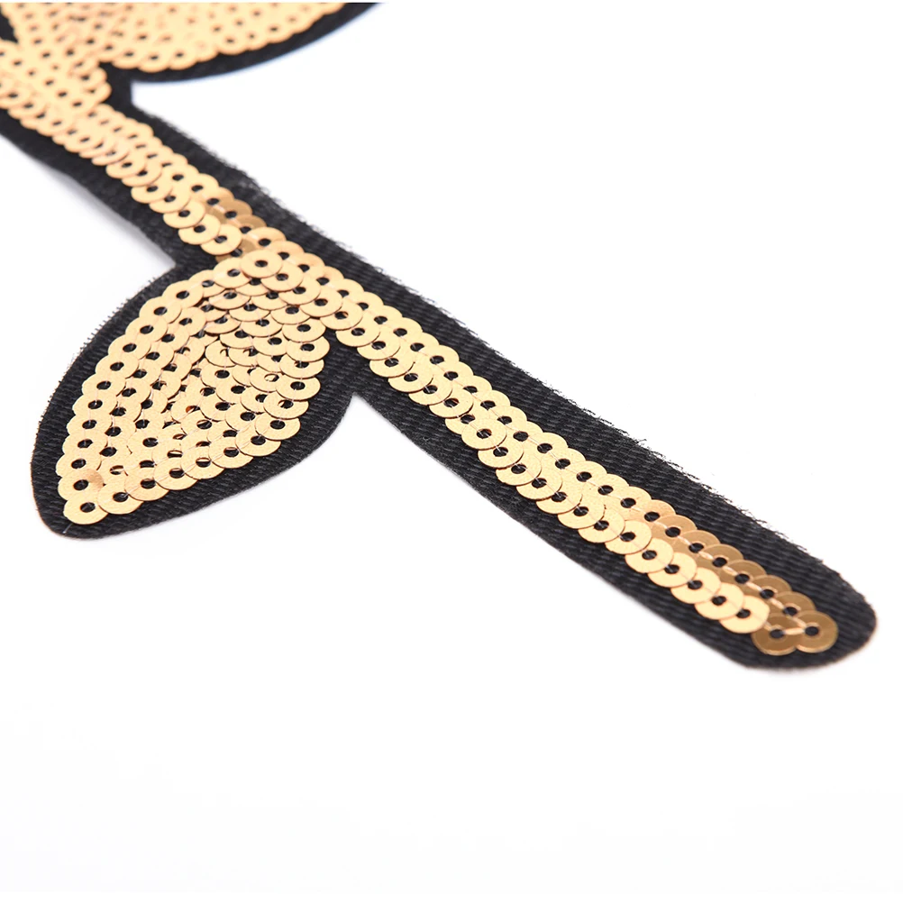 

Hot Patches Brand Shine Sequin Sticker Patches Rose Embroidery Motif Applique Garment Kids Women DIY Clothes Badge 34.5*17 CM
