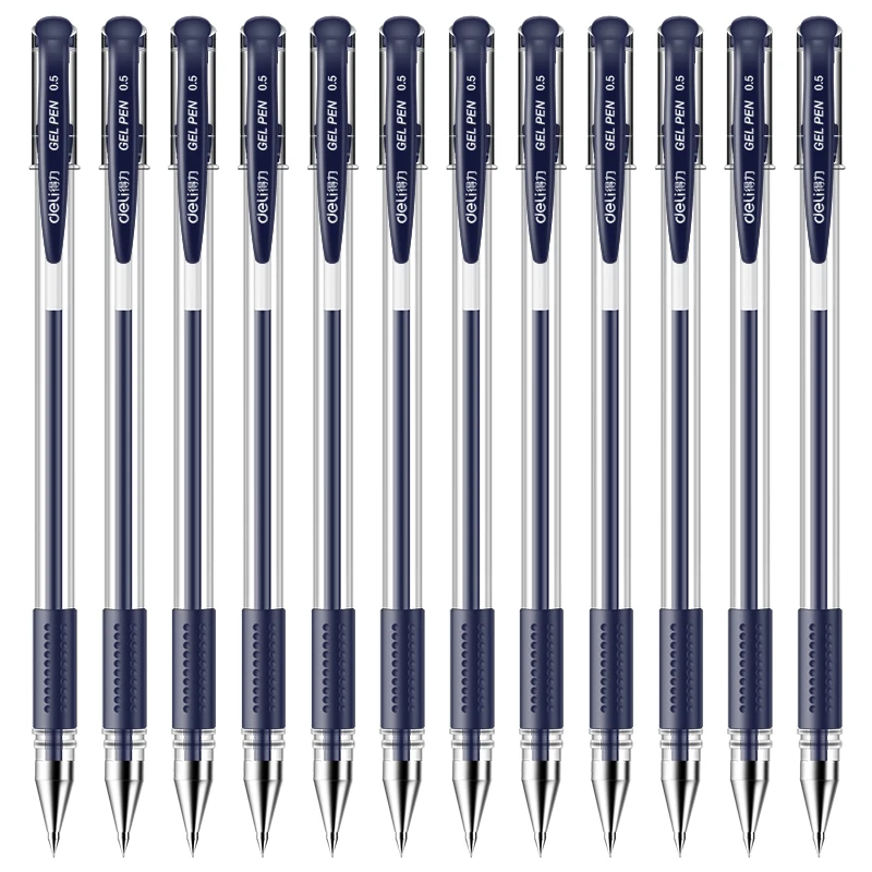 

Deli 6600ES 0.5mm Classic Office bullet neutral pen, water pen signature pen, Black 12 pieces / box