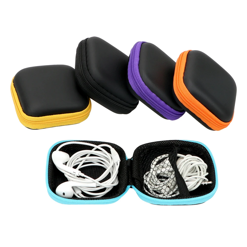 

Earphone Storage Bag USB Cable Organizer Portable Earbuds Pouch Box Headset Cover Protector Mini Zipper Hard Headphone Case