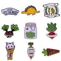 excellent quality vegeterian veganism enamel lapel pin plant pals brooches new years gifts for vegans accessories wholesale