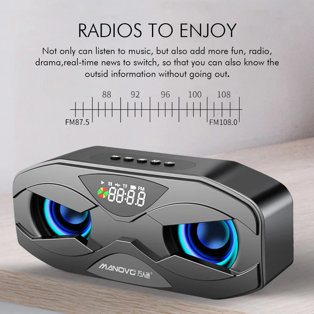Новый M5 Сова Дизайн Bluetooth динамик светодиодный вспышка беспроводной громкий FM