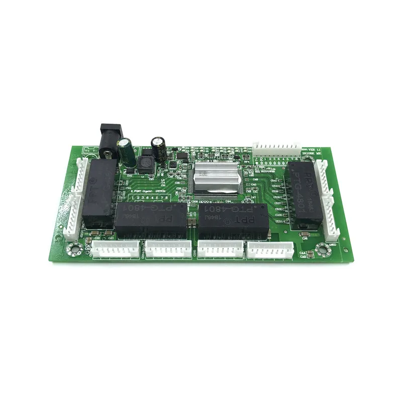OEM PBC 8Port Gigabit Ethernet Switch with 8 pin way header 10/100/1000m Hub 8way power Pcb board screw hole | Компьютеры и офис