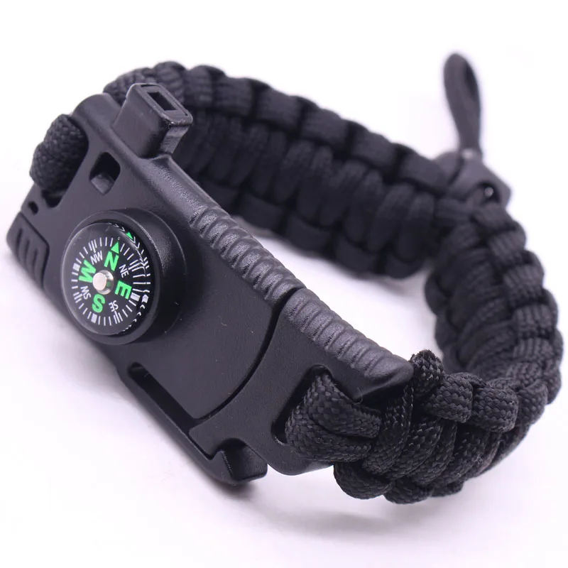Adjustable Camping Hiking Emergency Tactical Survival Braided Rescue Umbrella Rope Outdoor Bracelets Parachute Cord 20-28.5CM | Украшения и