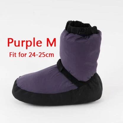 New Ballet Warm-ups For Women Ballet Pointe Dance Shoes Soft Dance Boots Protection Foot Warm Shoes Winter Fitness Boots - Цвет: Purple M