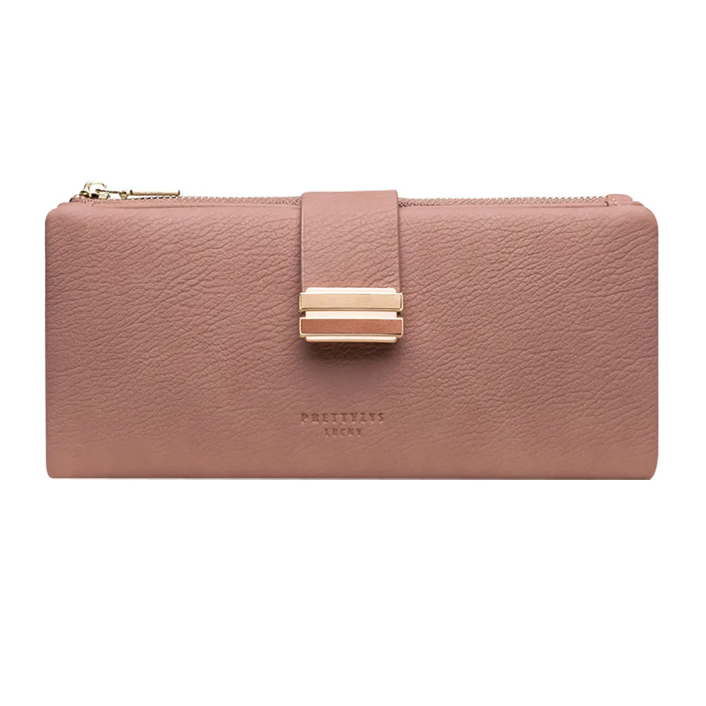 Женский Длинный кошелек повседневный Многофункциональный клатч на молнии с