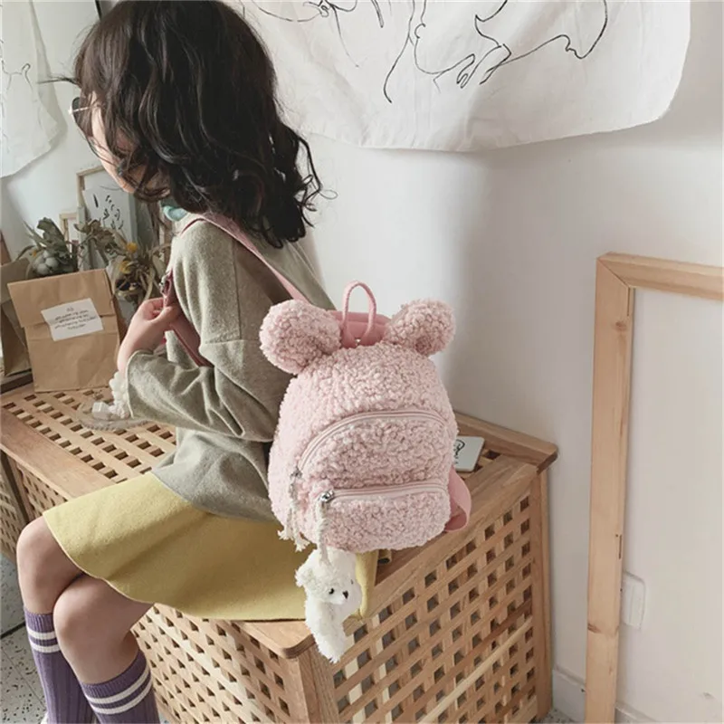 Fashion Kids Girl School Bag Backpack Rucksack Child Students Fleece Shoulder Bags | Багаж и сумки