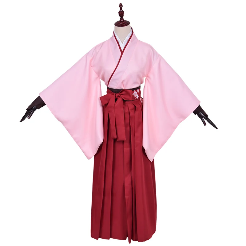 

Anime FGO Fate Grand Order Sakura Saber Okita Souji Kendo Uniform Cosplay Costume Full Set Kimono Halloween Outfit