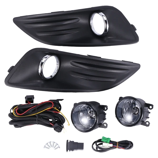 

Пара для 2014-2019 форд фиеста переднего бампера Туман Светильник лампы прозрачные линзы в сборе + проводка + переключатель + комплект