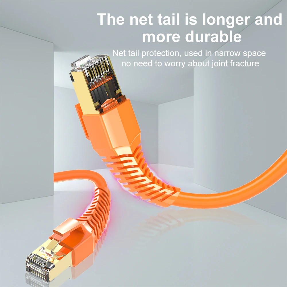 Ethernet Кабель Cat 8 40 Гбит/с 2000 МГц разъем RJ45 с позолоченным SFTP гигабитный интернет