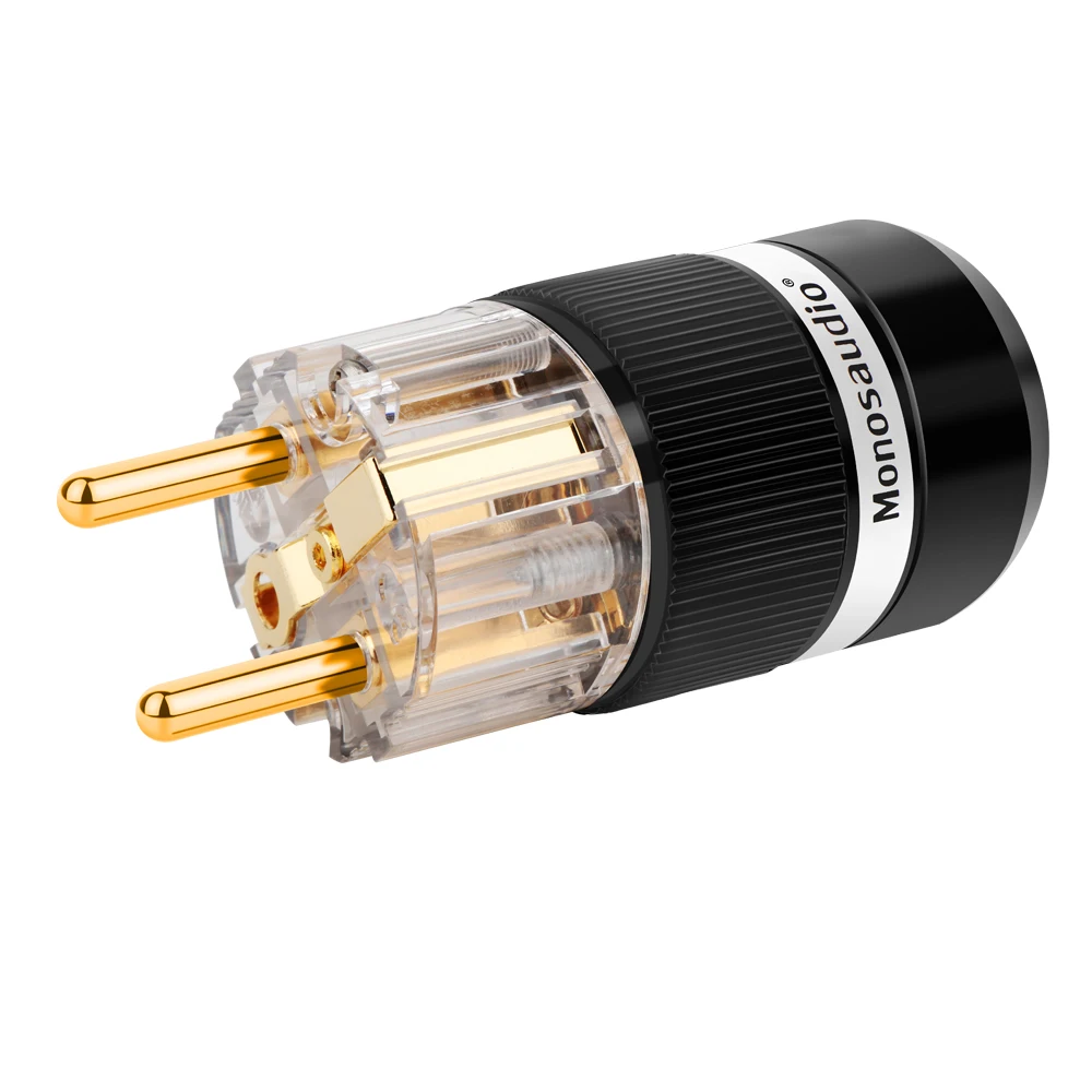 Monosaudio E101G/F101G прозрачный медный позолоченный европейский шнур питания Schuko Hifi шнур питания штекер IEC гнездовой разъем