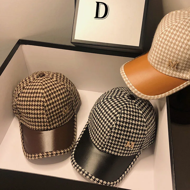 HT084 Wholesale Spring Cotton Cap Baseball Cap Snapback Hat Summer Cap Hip Hop Fitted Cap Hats For Men Women Plaid hat