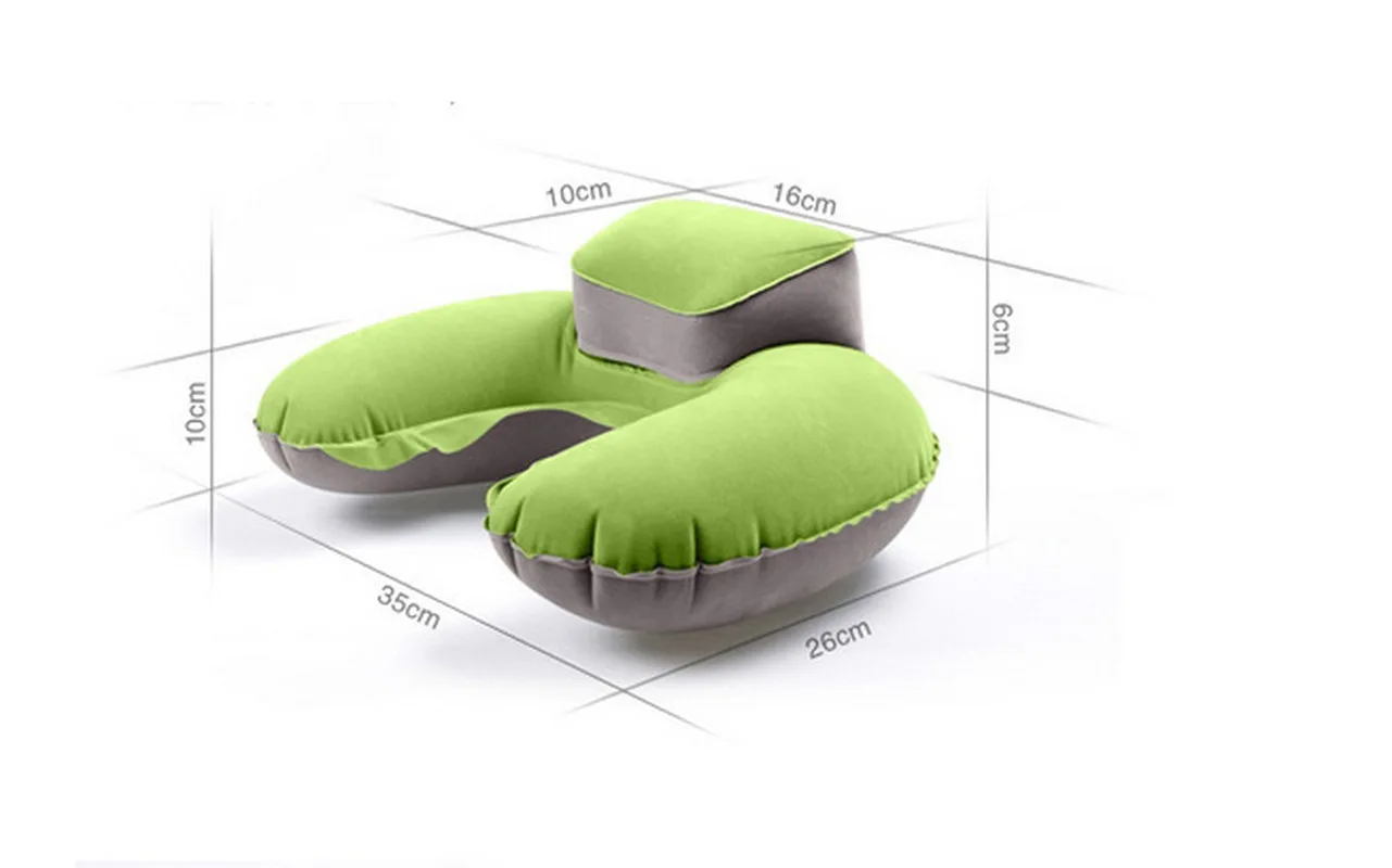 Новый Портативный U Форма надувной дорожный Подушка Поддержка из ПВХ с бархатным