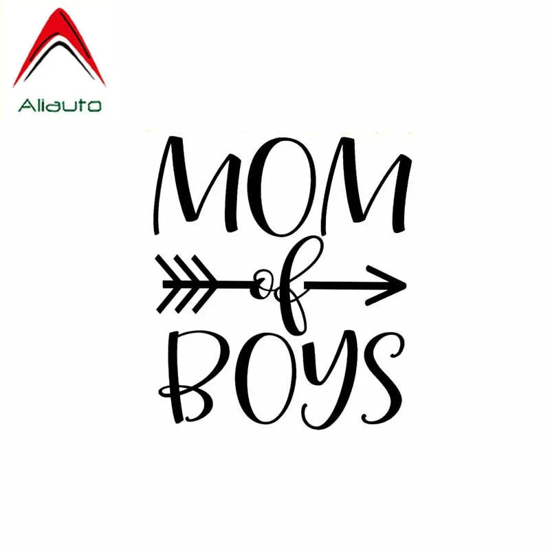 

Aliauto Creative Funny Car Sticker Mom of Boys Arrow Vinyl Waterproof Sunscreen Anti-UV Reflective Decal Black/Silver,12cm*14cm