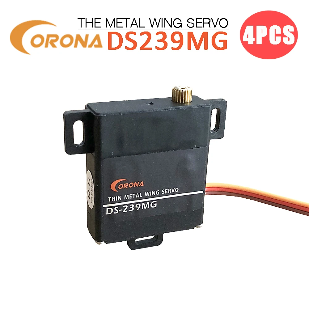 4 шт., фотовспышка Corona DS-239MG DS239MG, цифровая тонкая фотовспышка (металлическая Шестерня) 4,6 кг/сек/22 г для радиоуправляемого планера самолета