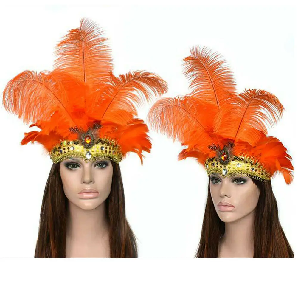 Индийская Хрустальная корона перьевая повязка вечерние праздничные головные