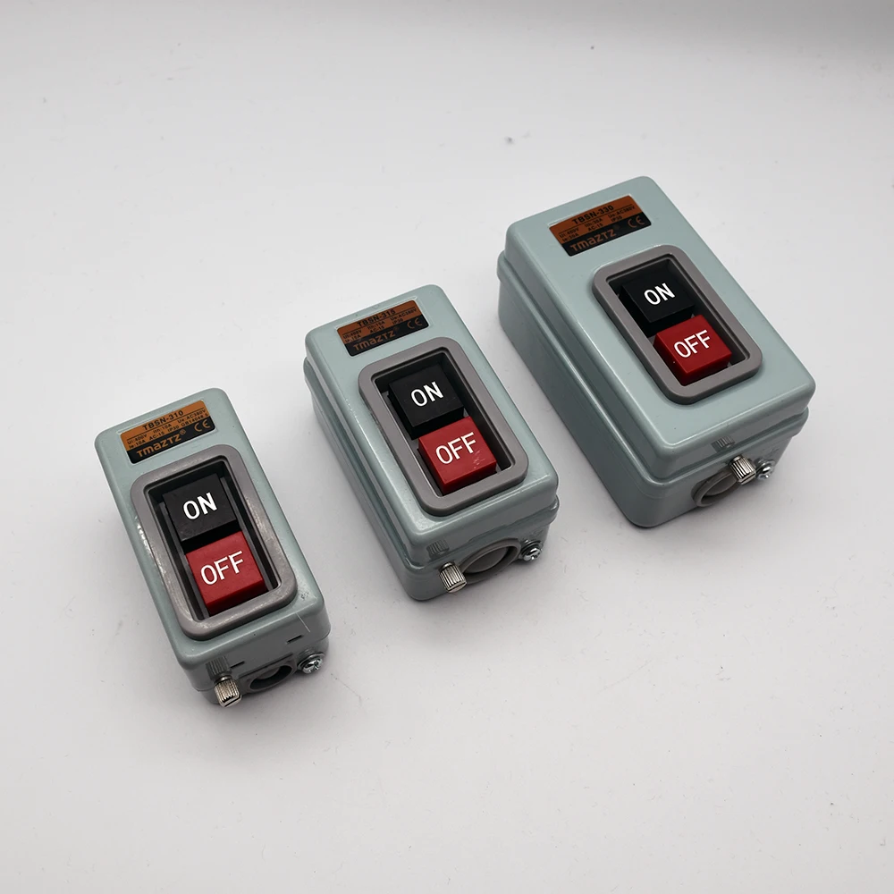 

Push Button Power Switch Three Phases Power Control Start Switch AC 380V 10A/15A/30A 3P 1.5/2.2/3.7KW TBSN-310 TBSN-315 TBSN-330