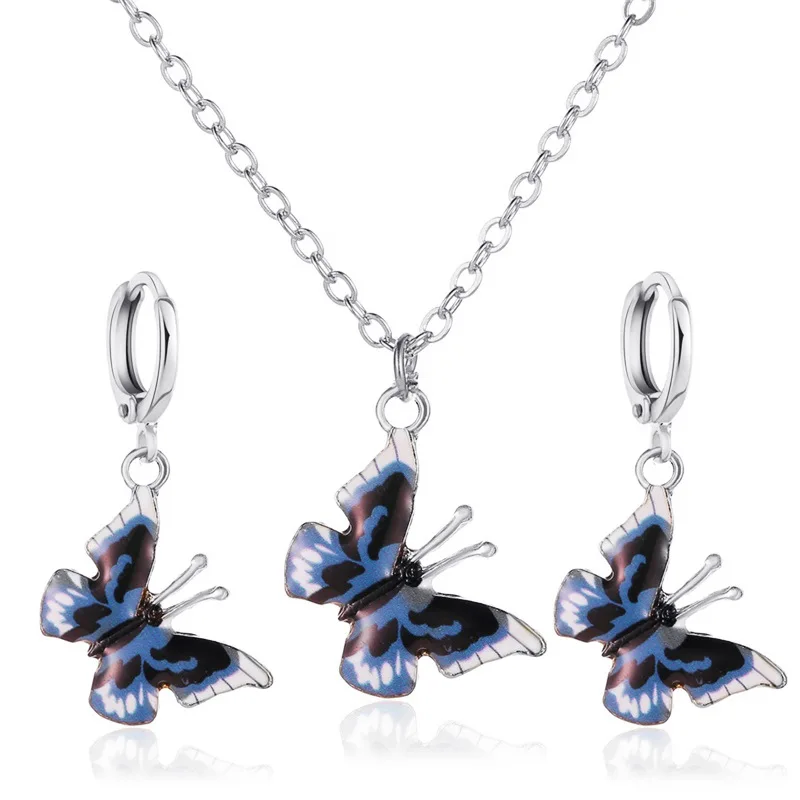

Fashion Cute Butterfly Pendant Necklace for Women Colorful Statement Necklace Woman Party Jewelry Girl Gifts Dropshipping