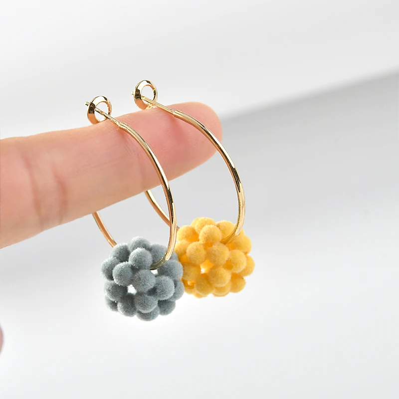Микро ворс полые Myrica Rubra жемчужный шар DIY серьги ручной работы fa shi pin материалы