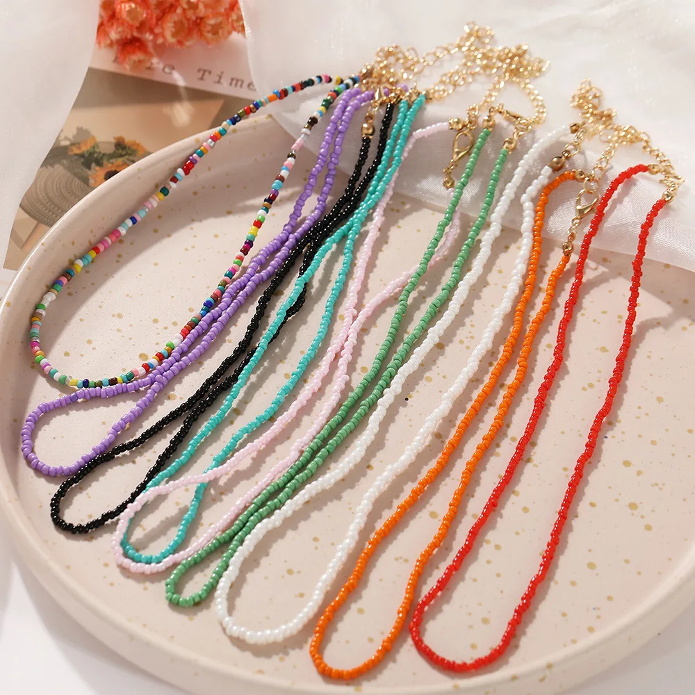 

Bohemia Bead Chokers Necklaces for women Girl Party Fashion Jewelry AM3245