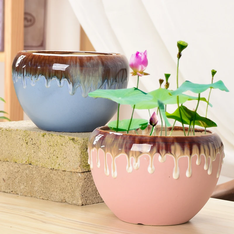 Украшения для сада на открытом воздухе гидропоники горшки рост лотоса миска воды