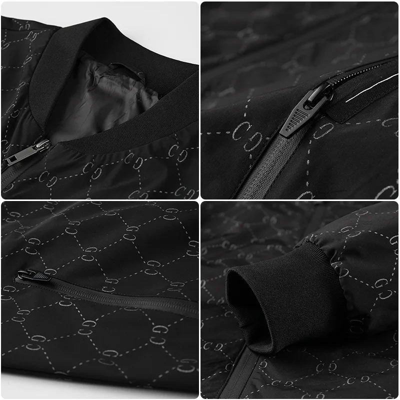 

New Arrival Super Large Spring And Autumn Men Fashion Casual Baseball Collar Print Coat Jacket Plus Size XL2XL3XL4XL5XL6XL7XL8XL