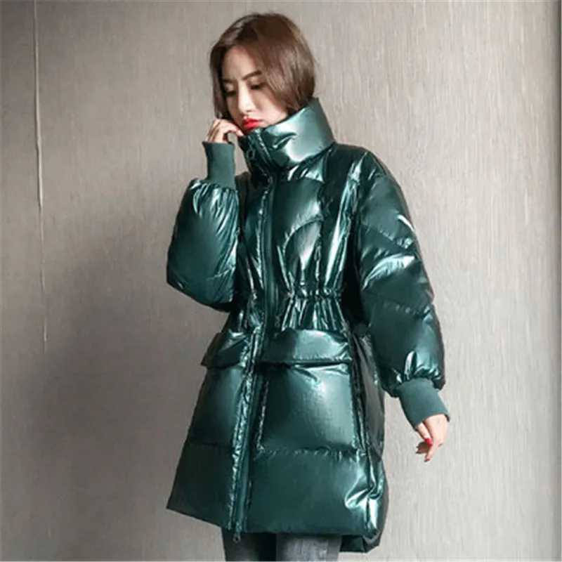 Winter women's down jacket jacket 2020 new slim fashion bright face thickening Korean version of white duck down women