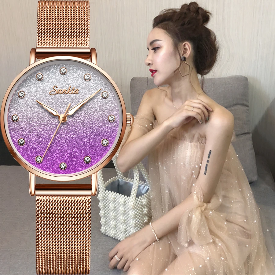 

SUNKTA Women Watches Women’s With Bracelet Watch Ladies Fashion Luxury Ladies Wrist Watches Casual Dress Clocks Relogio Feminino