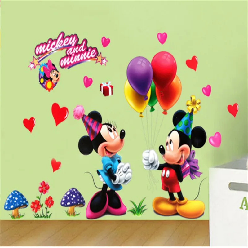3D Мультяшные милые наклейки на стену домашние детская комната спальня роспись