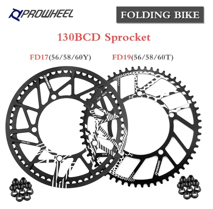 PROWHEEL складной велосипед пластины FD17 56Y 58Y 60Y звездочки FD19 56T 58T 60T зубчатая пластина