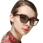 Женские фотохромные очки в стиле ретро, модные очки кошачий глаз для близорукости, уличные очки с УФ-защитой и диоптриями FML