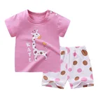 Комплект летней одежды для маленьких девочек, футболка с коротким рукавом + шорты для девочек, комплект из 2 предметов, хлопковые топы для малышей, штаны, эксклюзивная детская одежда