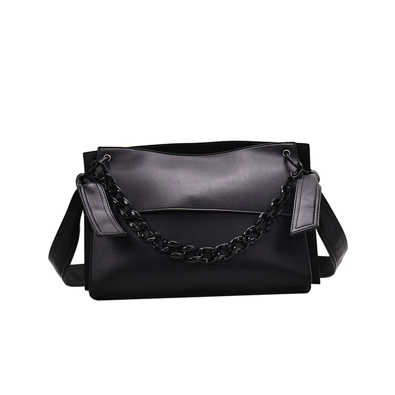 

Fashion Chain PU Leather Simple Shoulder Bags for Women 2020 Luxury Designer Handbags High Quality Large Capacity Crossbody Bag